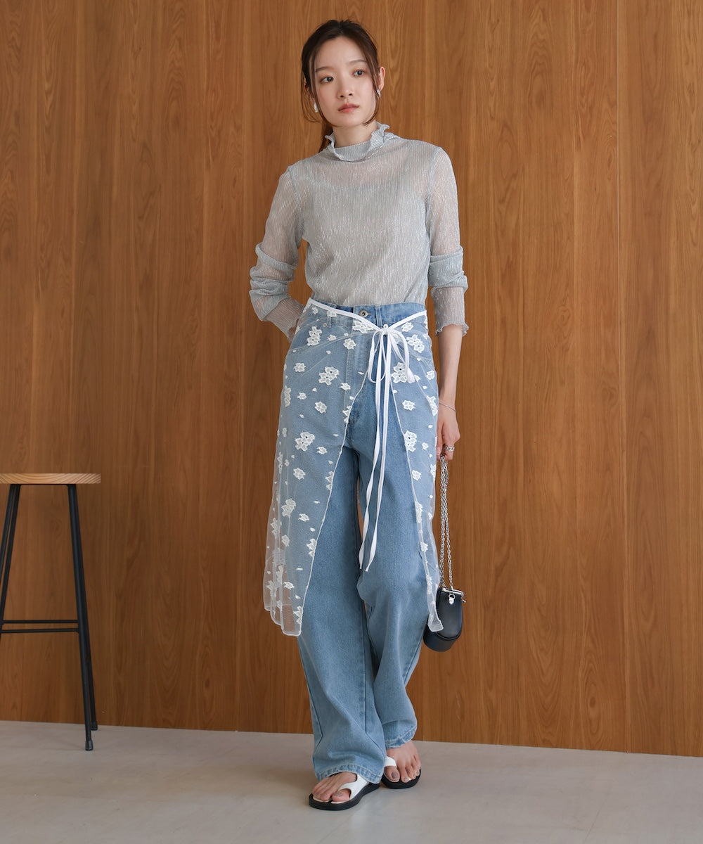 lace layered wrap skirt