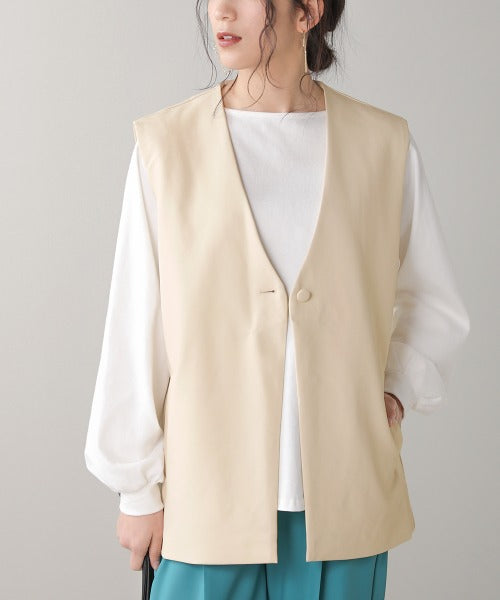 ビーガンレザージャケットベスト