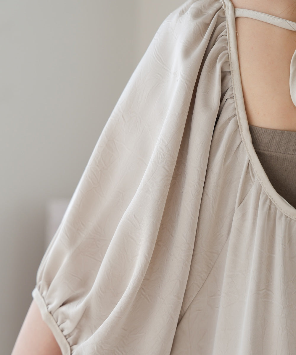 ギャザースリーブワンピース