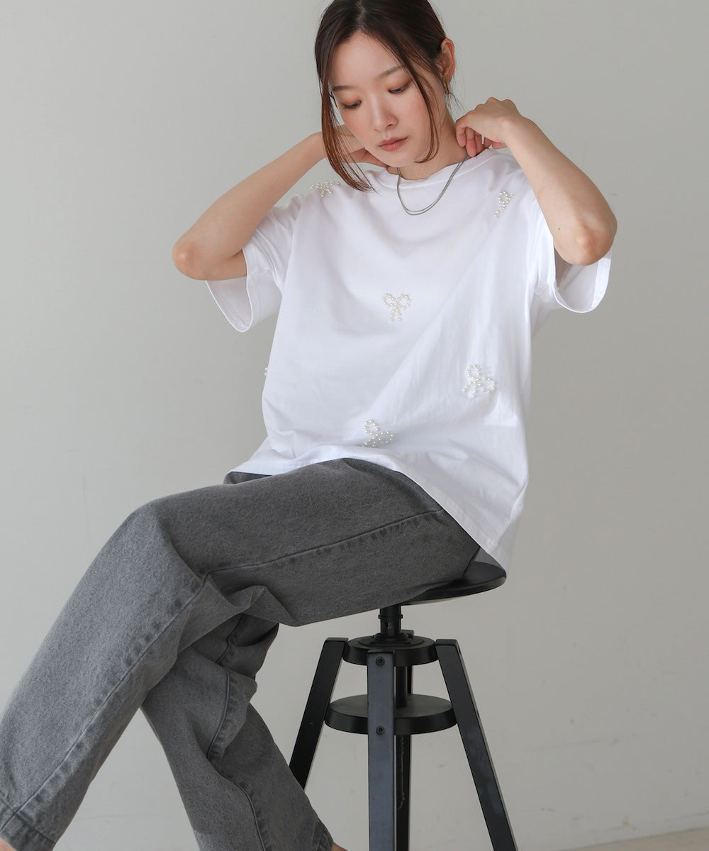 リボンパールTシャツ
