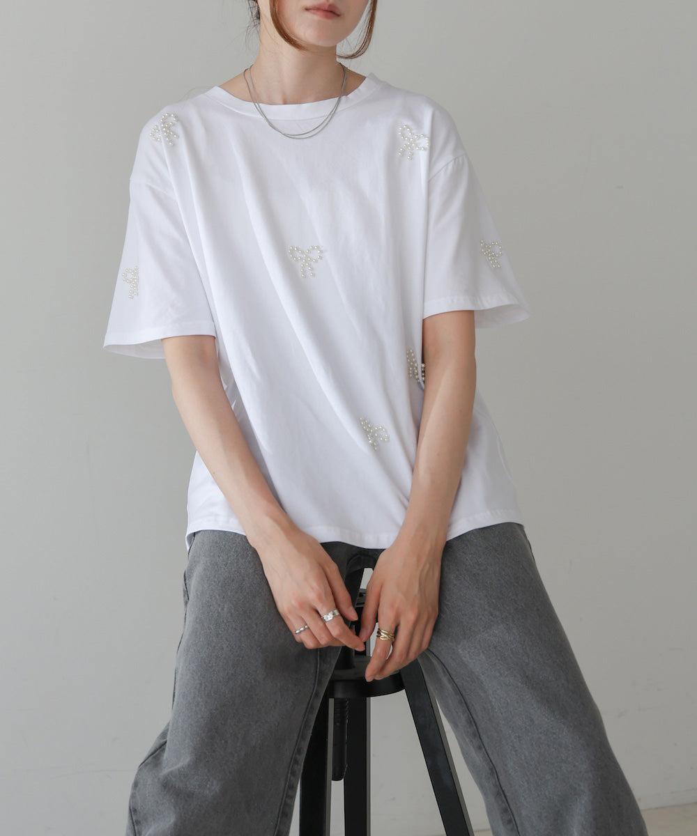 リボンパールTシャツ