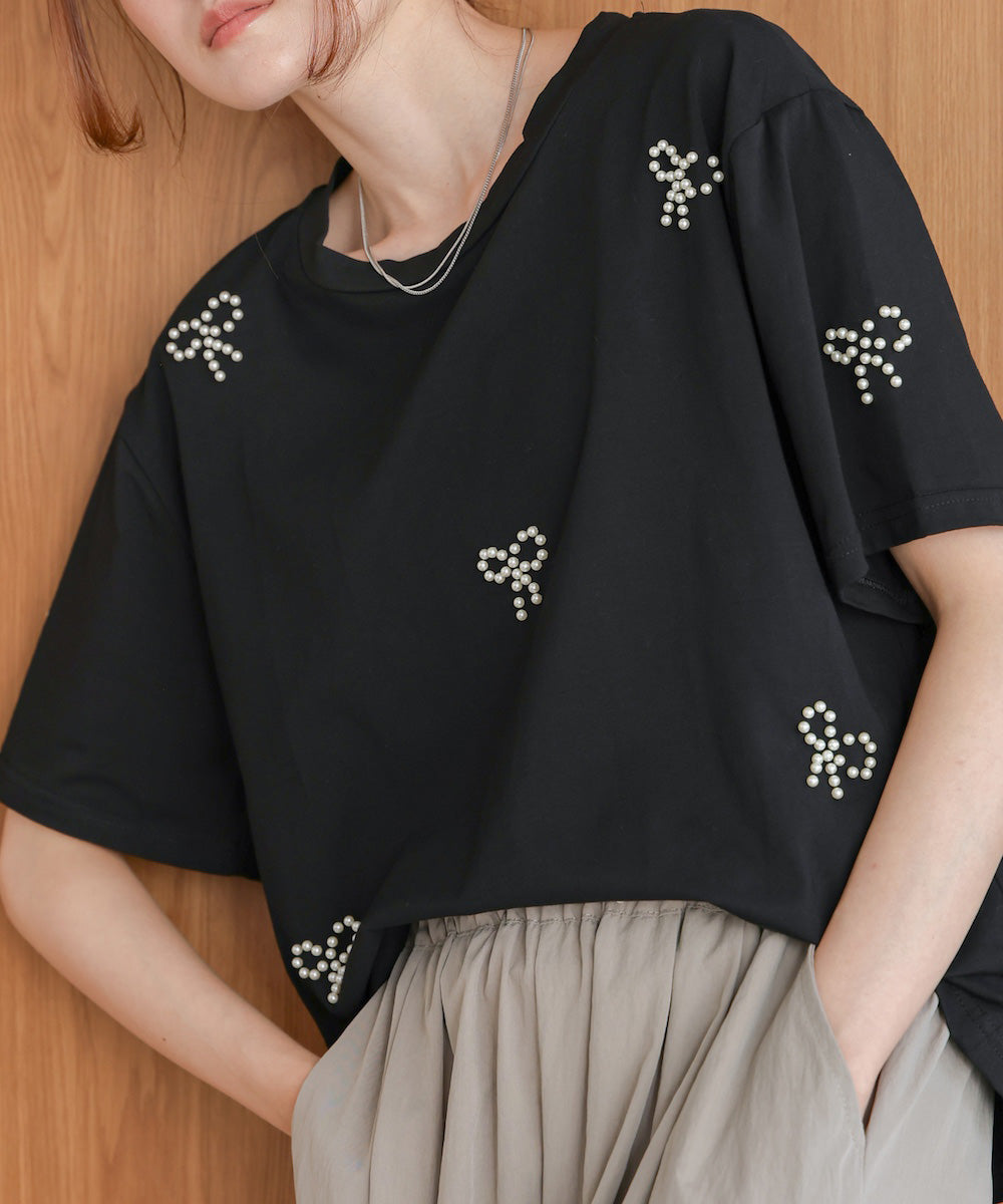 リボンパールTシャツ