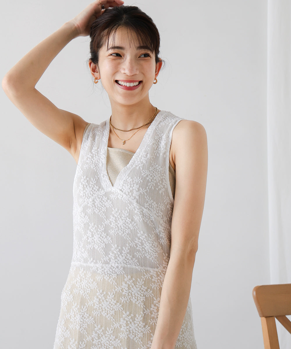 深Vシアーレースワンピース