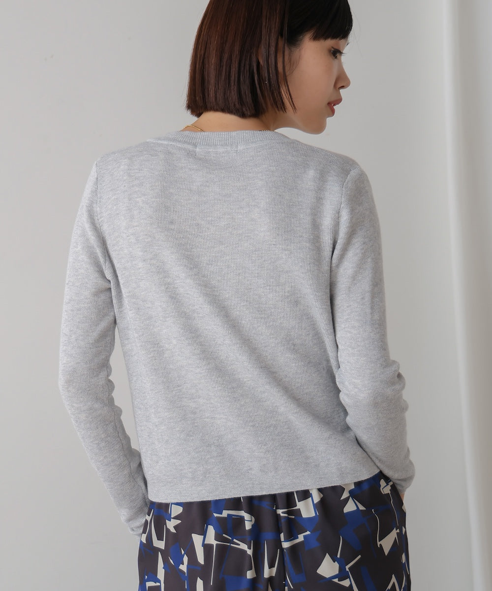 ソフトタッチキーネックカーデ