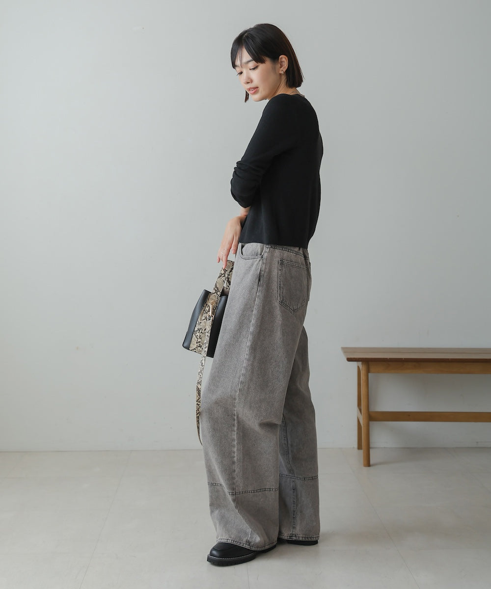 ソフトタッチキーネックカーデ