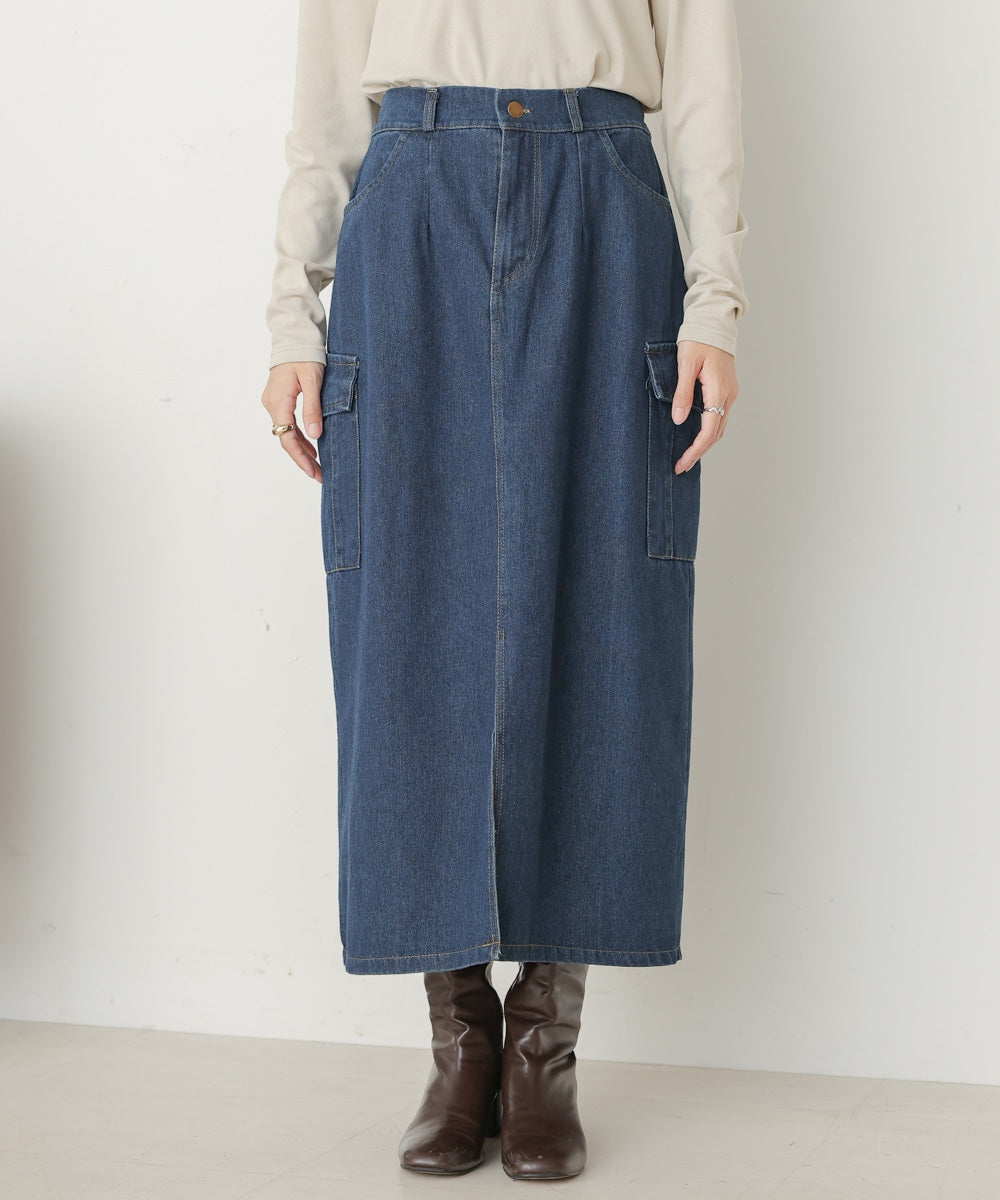 サイドポケットデニムスカート