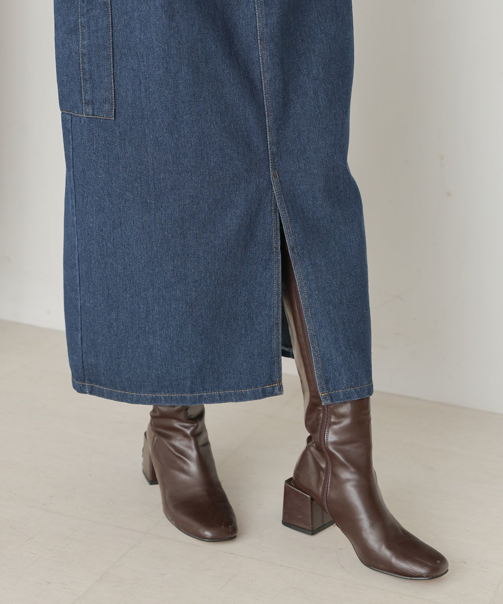 サイドポケットデニムスカート