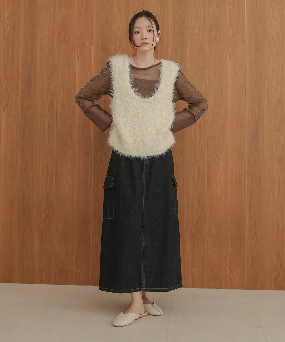 サイドポケットデニムスカート