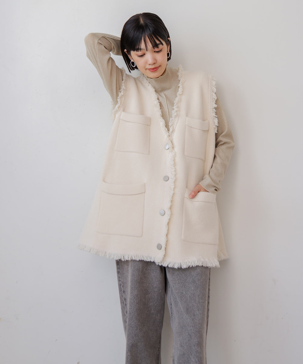 ポケット付きフリンジベスト