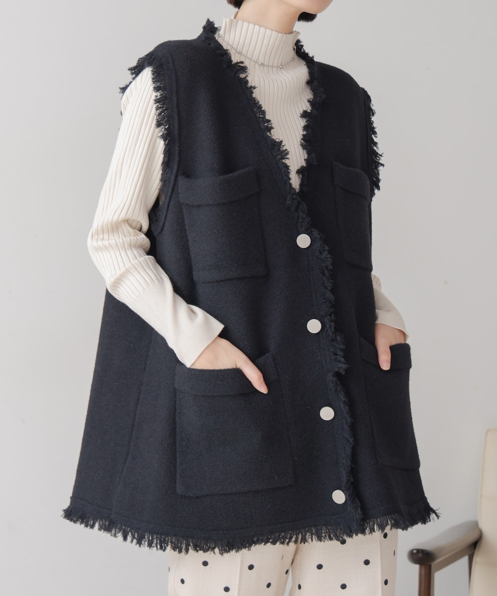 ポケット付きフリンジベスト