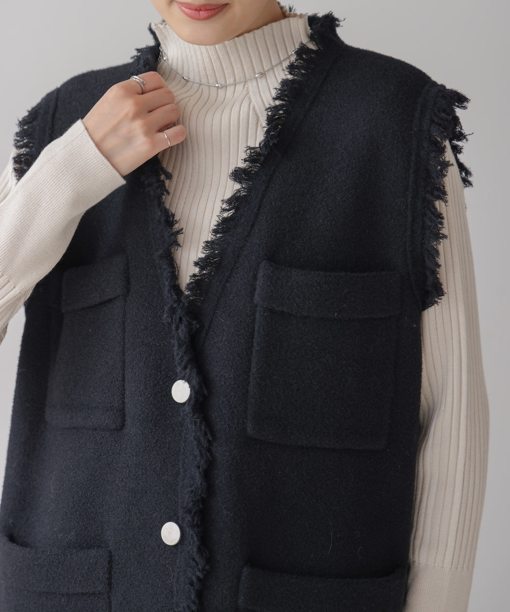 ポケット付きフリンジベスト