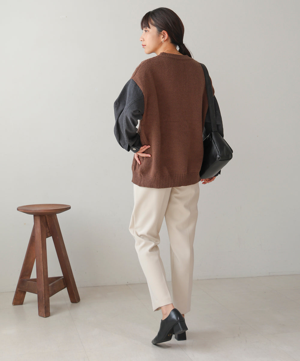 デニムドッキングケーブルニット