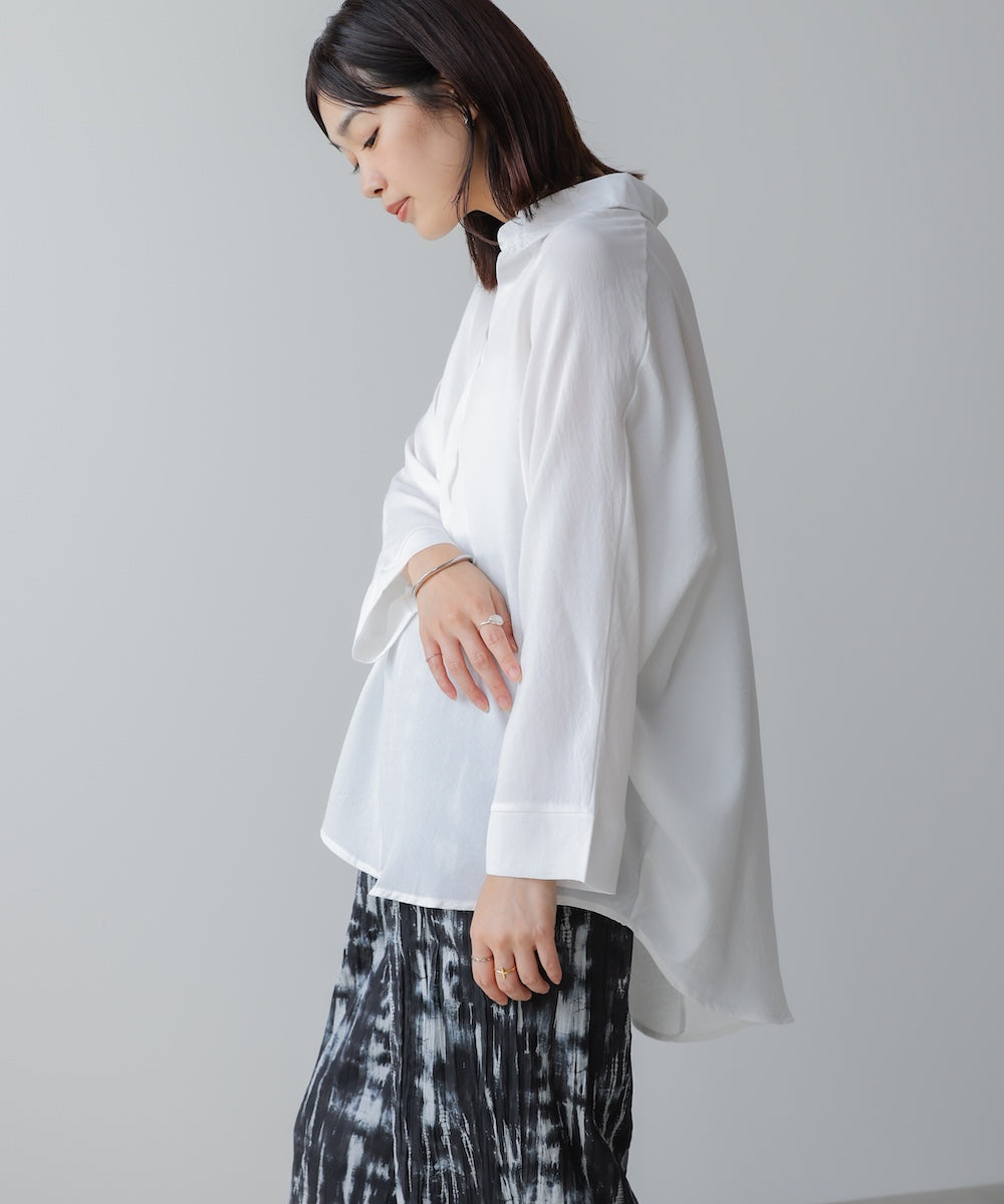 【新色追加】麻ライクスキッパーブラウス