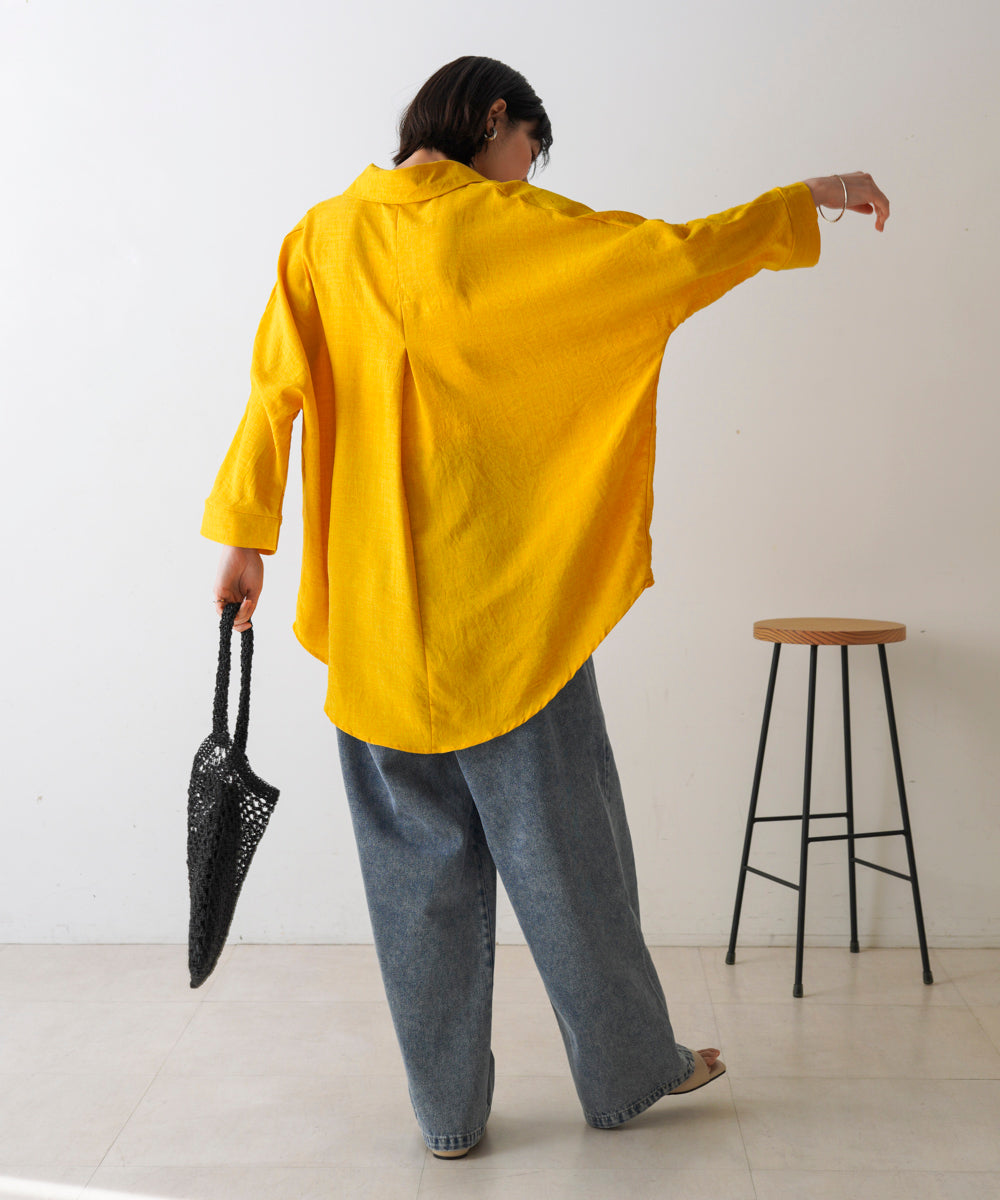 【新色追加】麻ライクスキッパーブラウス