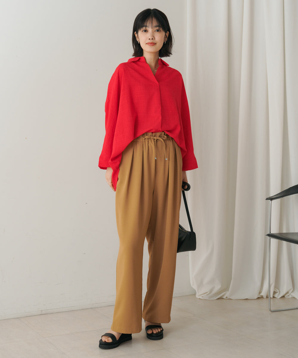 【新色追加】麻ライクスキッパーブラウス