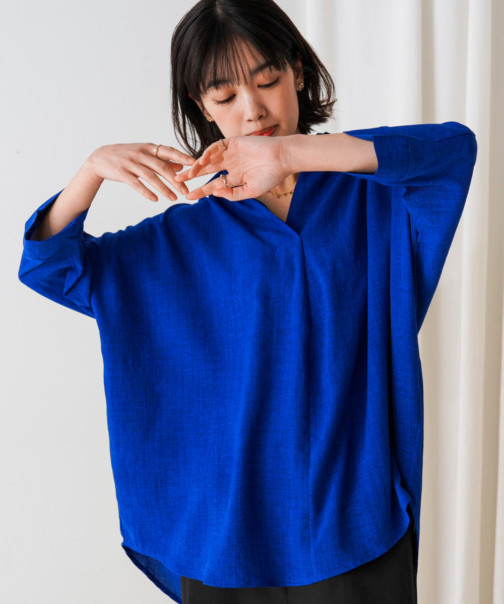 【新色追加】麻ライクスキッパーブラウス