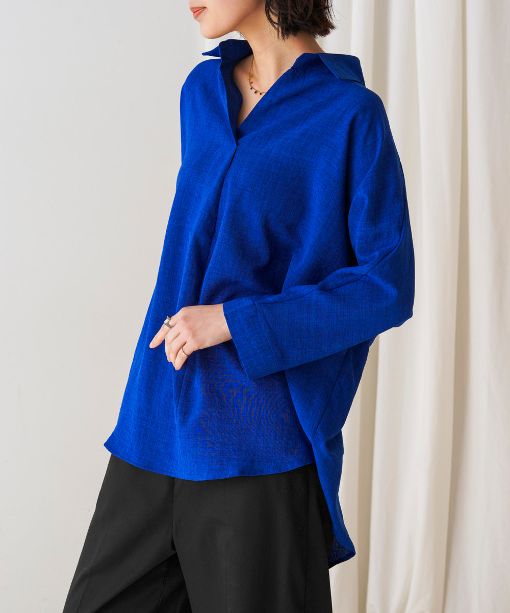 【新色追加】麻ライクスキッパーブラウス