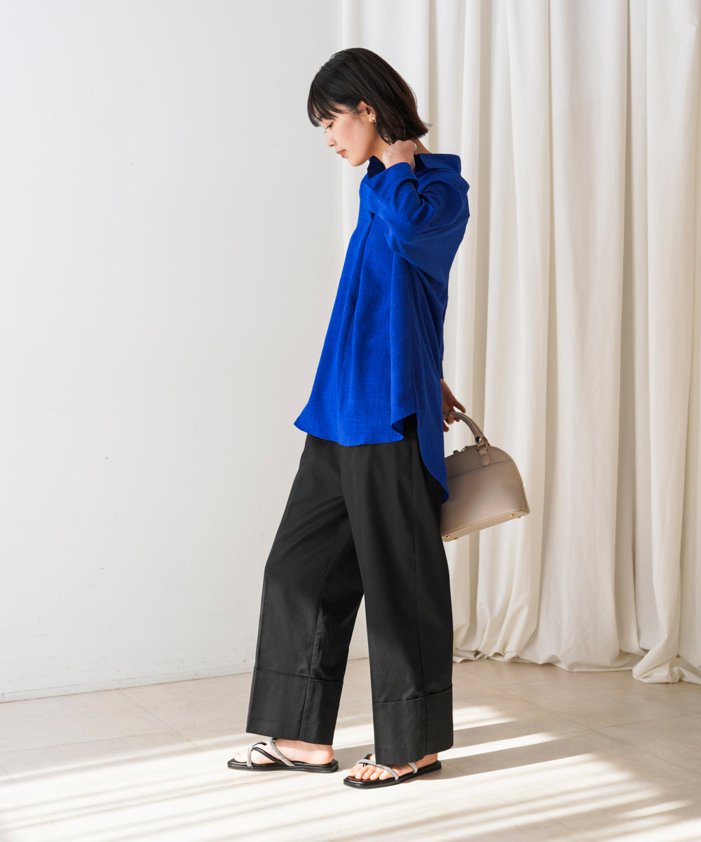 【新色追加】麻ライクスキッパーブラウス