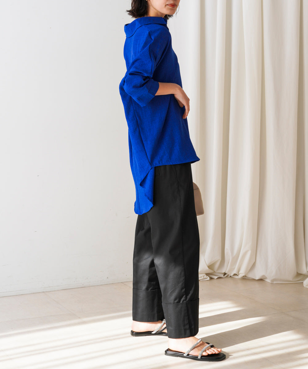 【新色追加】麻ライクスキッパーブラウス