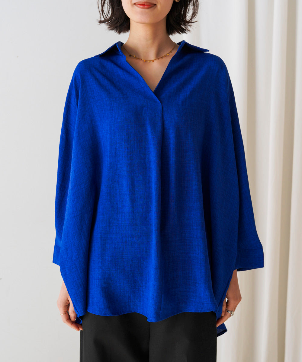 【新色追加】麻ライクスキッパーブラウス