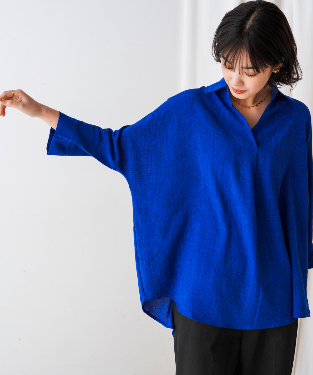 【新色追加】麻ライクスキッパーブラウス