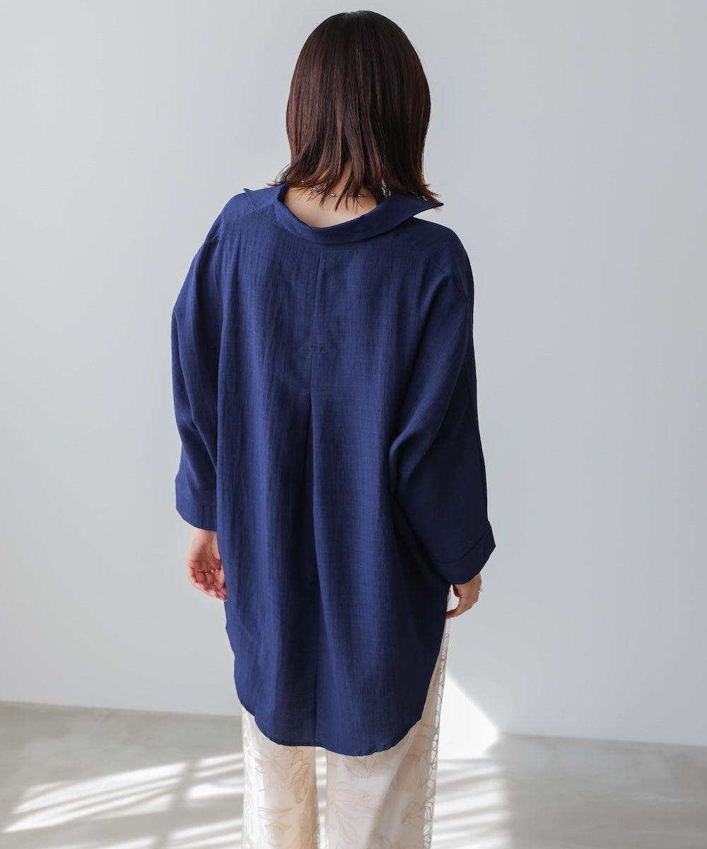 【新色追加】麻ライクスキッパーブラウス