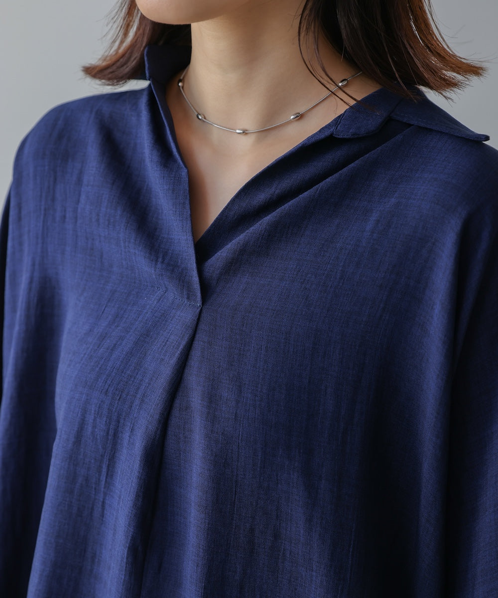 【新色追加】麻ライクスキッパーブラウス