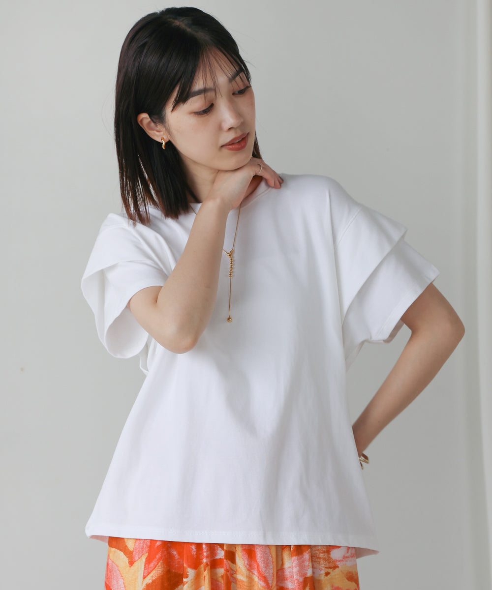 袖フリルプルオーバー