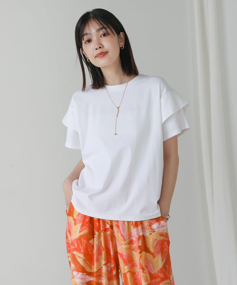 袖フリルプルオーバー