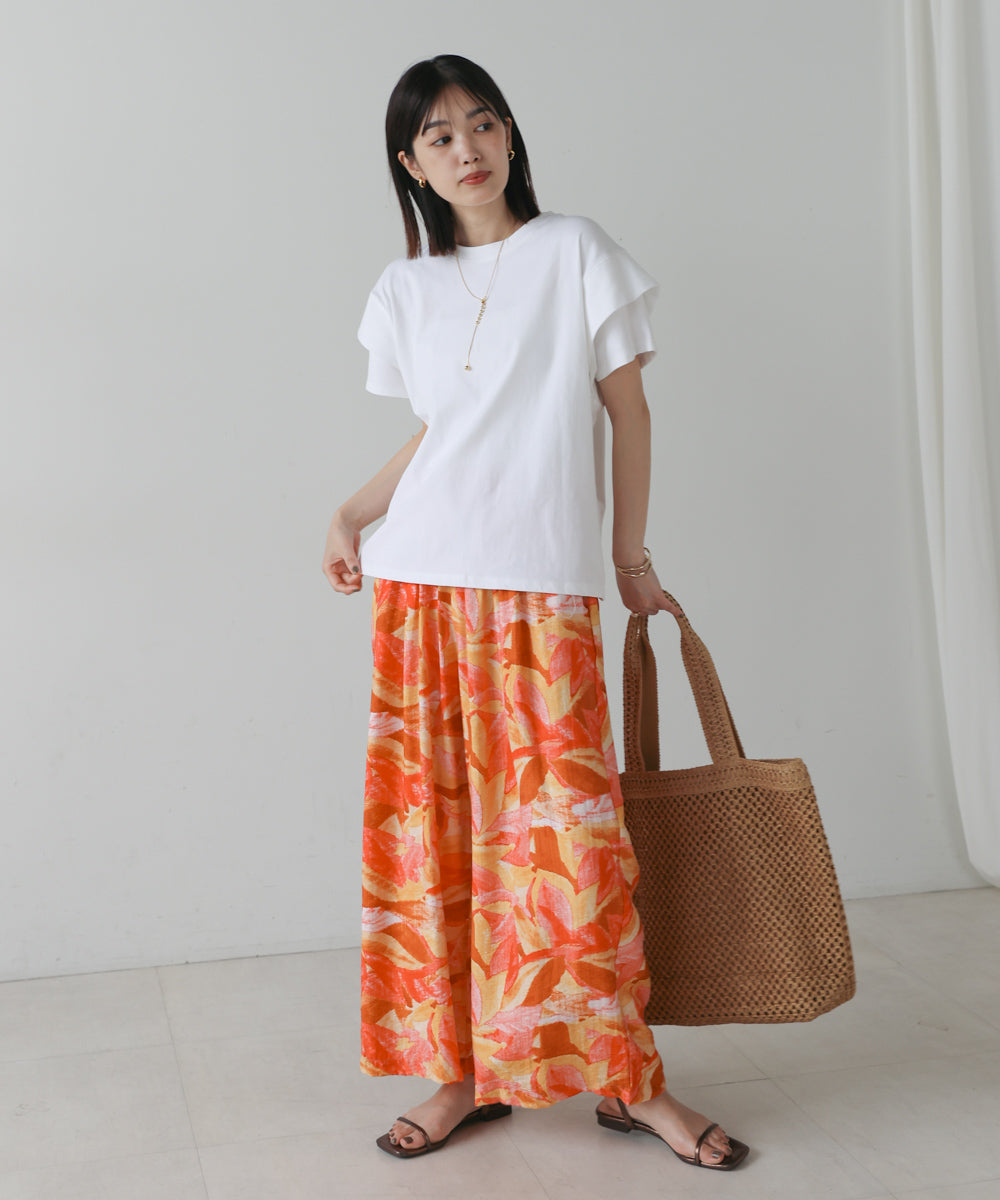 袖フリルプルオーバー