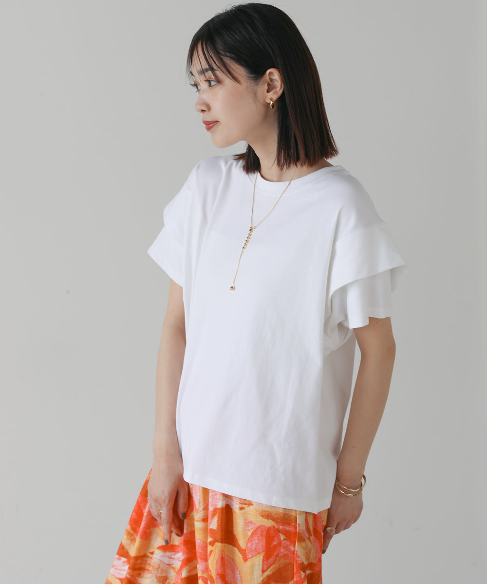 袖フリルプルオーバー