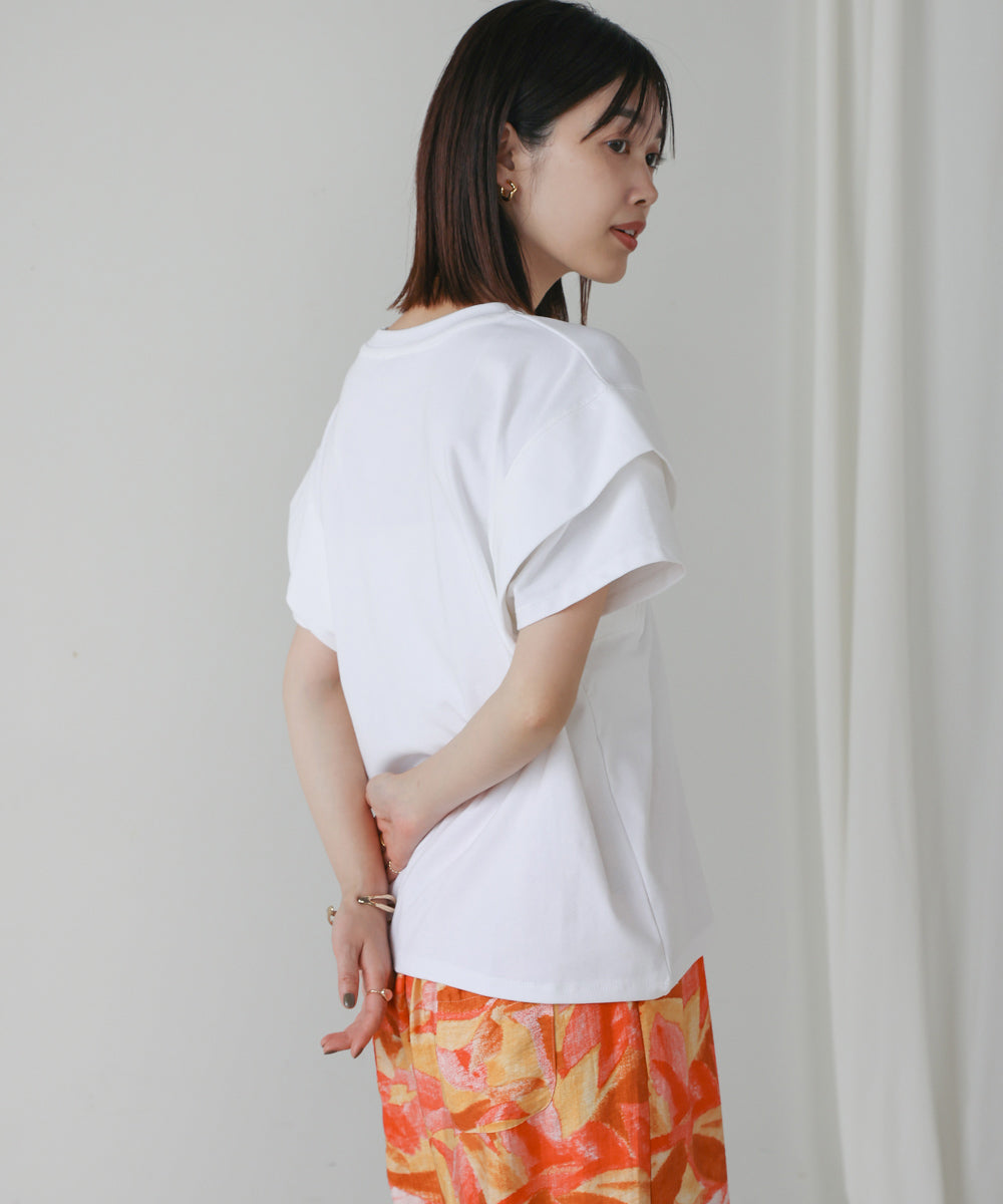 袖フリルプルオーバー