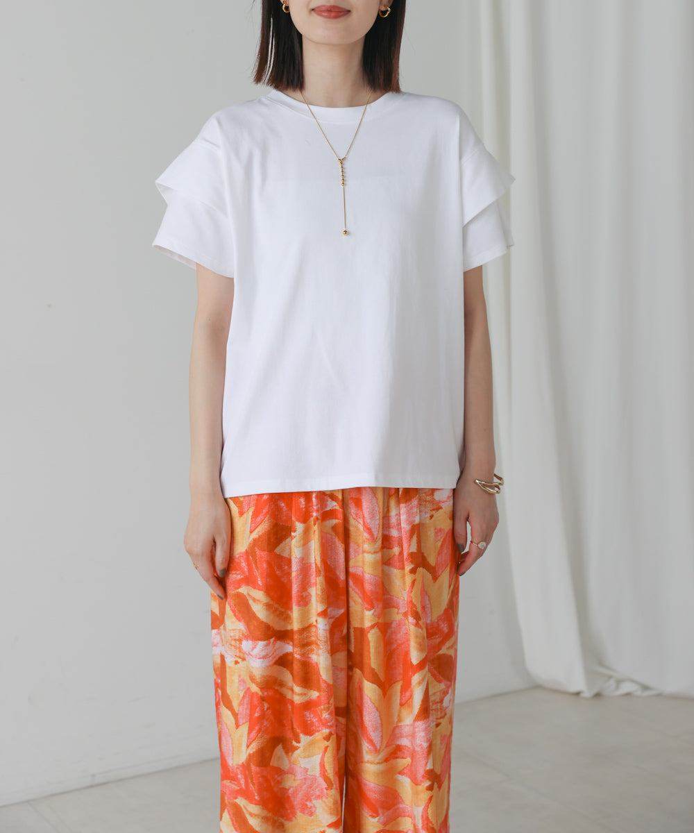 袖フリルプルオーバー