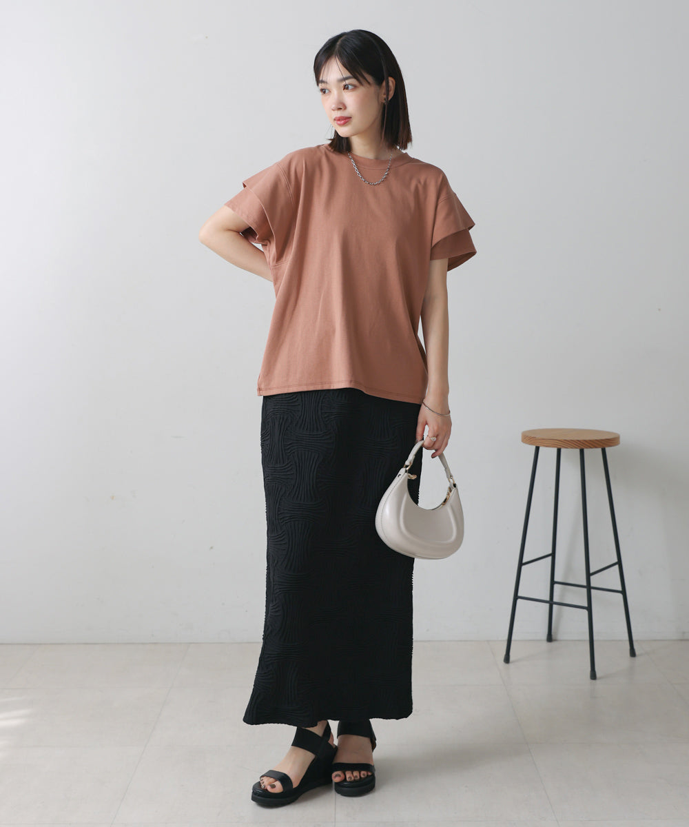 袖フリルプルオーバー