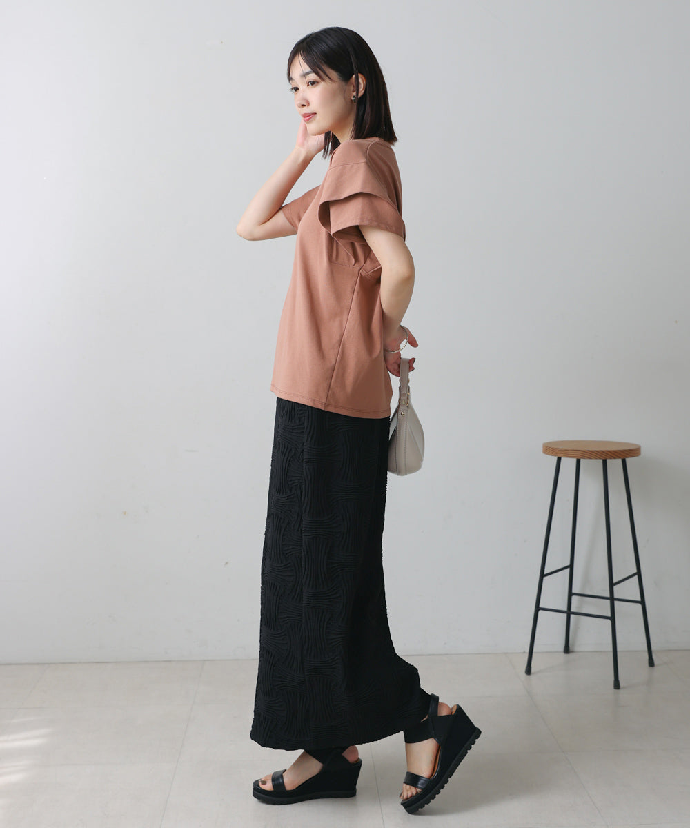 袖フリルプルオーバー