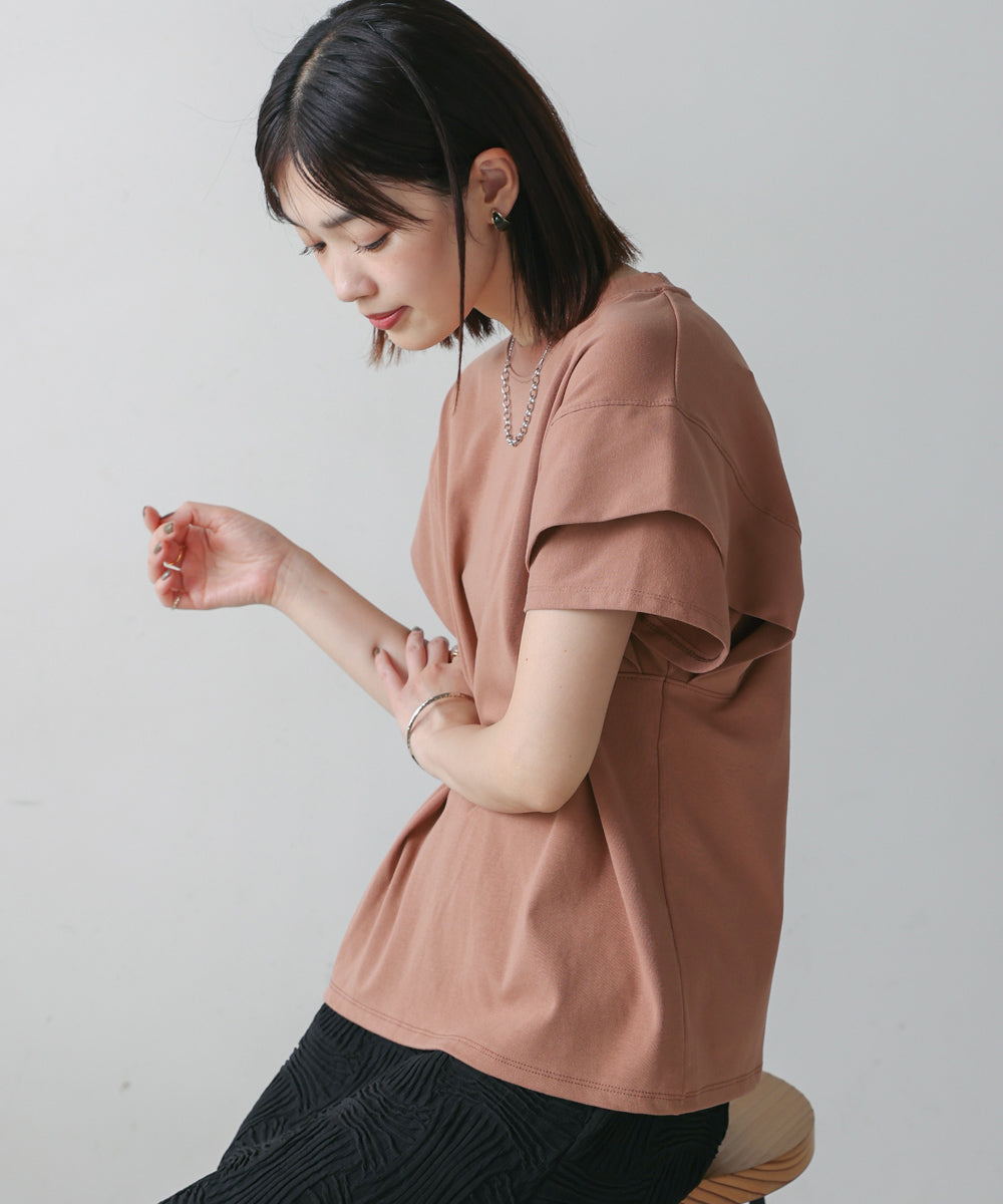 袖フリルプルオーバー