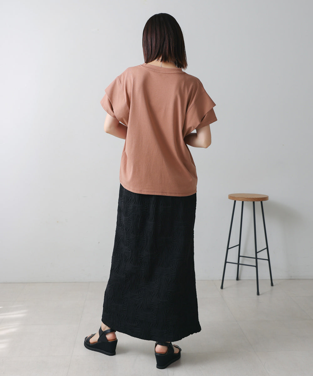 袖フリルプルオーバー