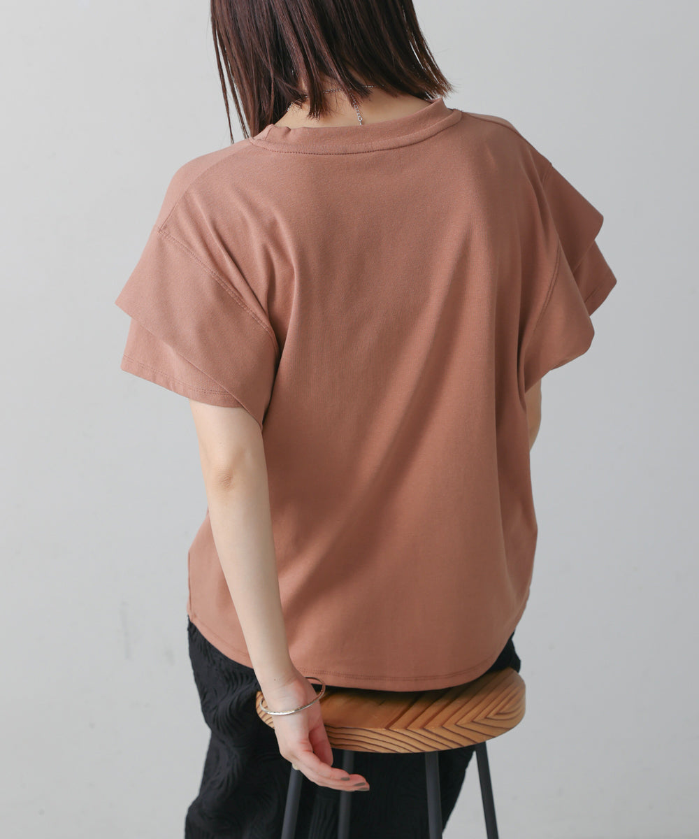 袖フリルプルオーバー