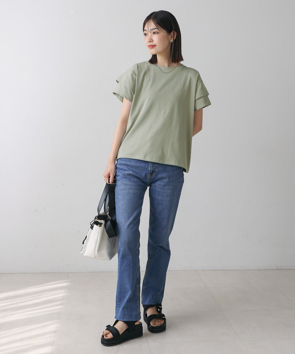 袖フリルプルオーバー