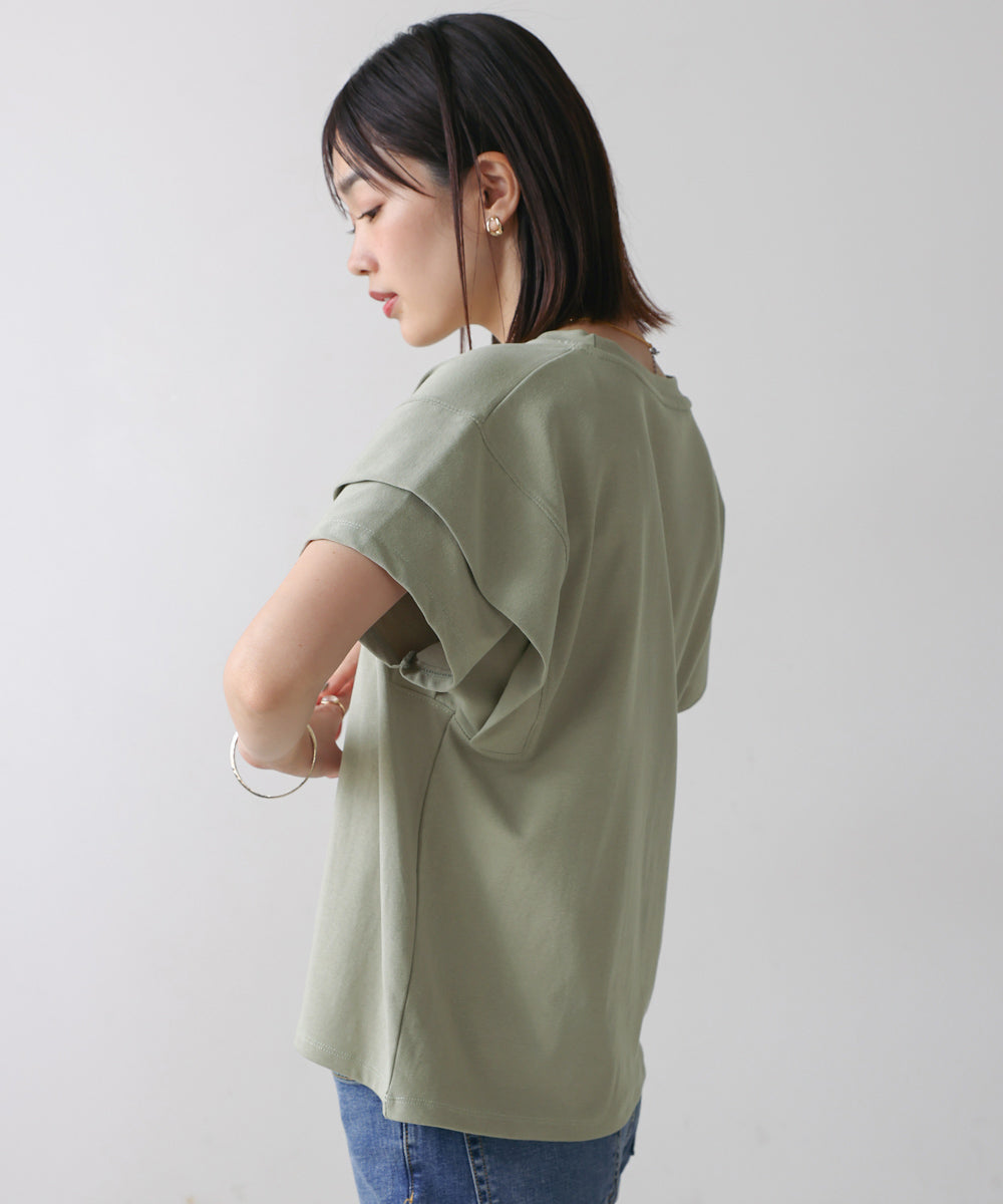 袖フリルプルオーバー