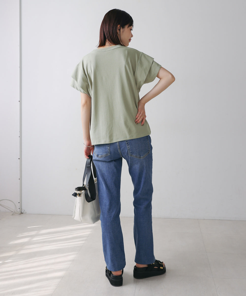 袖フリルプルオーバー