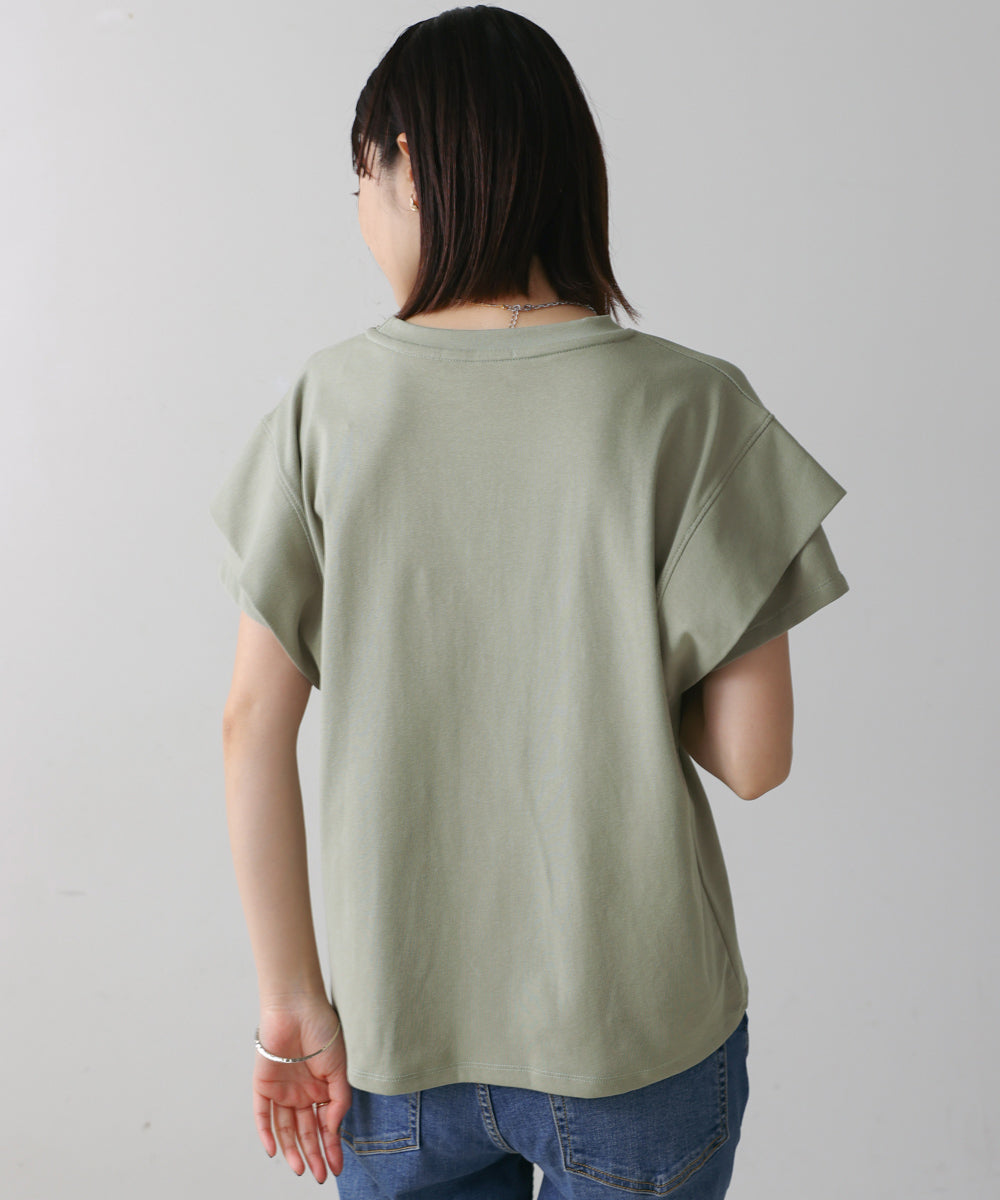 袖フリルプルオーバー