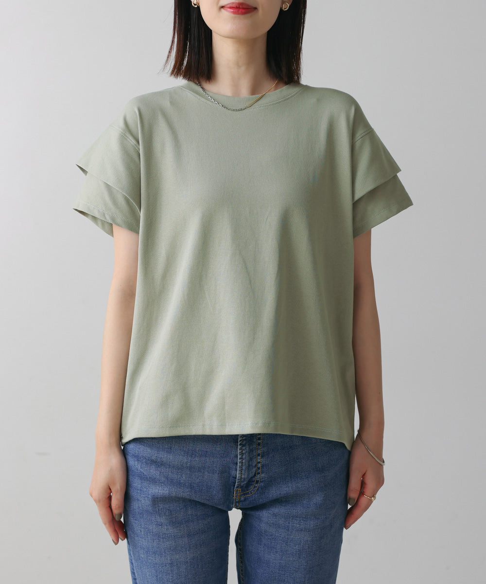 袖フリルプルオーバー