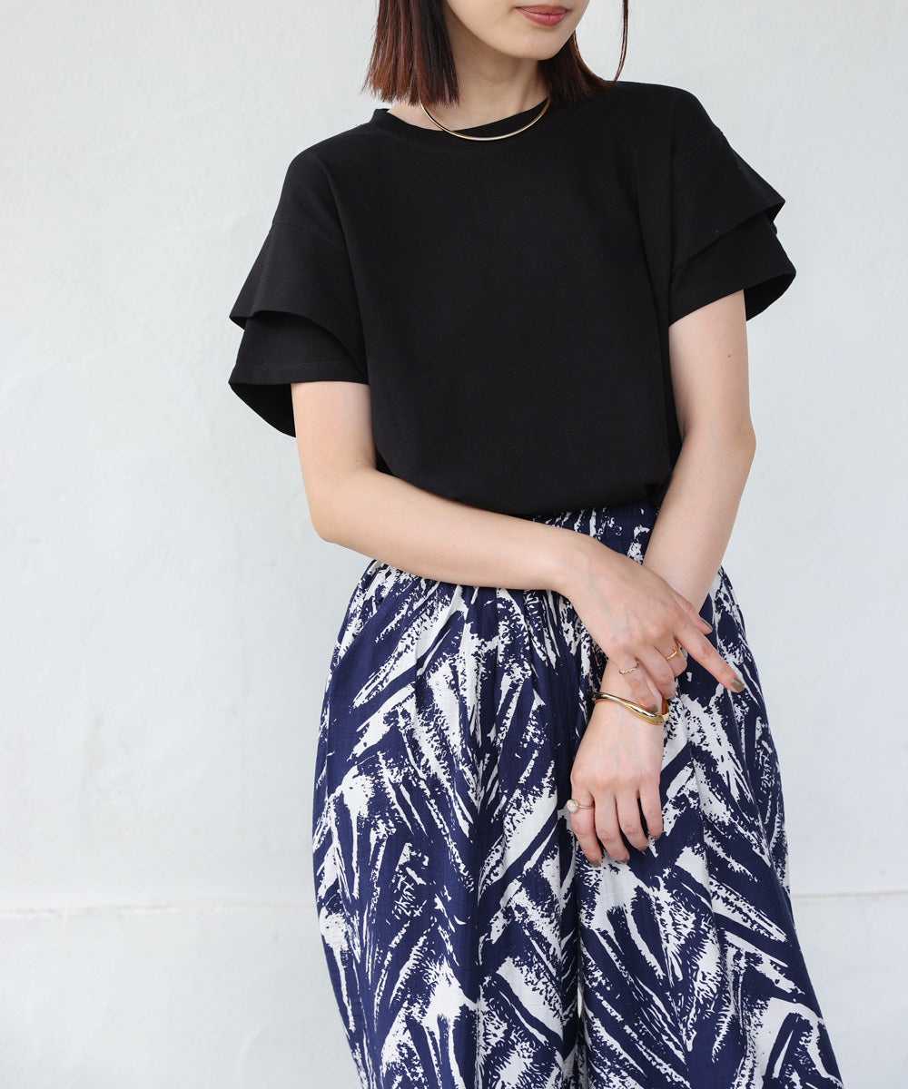 袖フリルプルオーバー