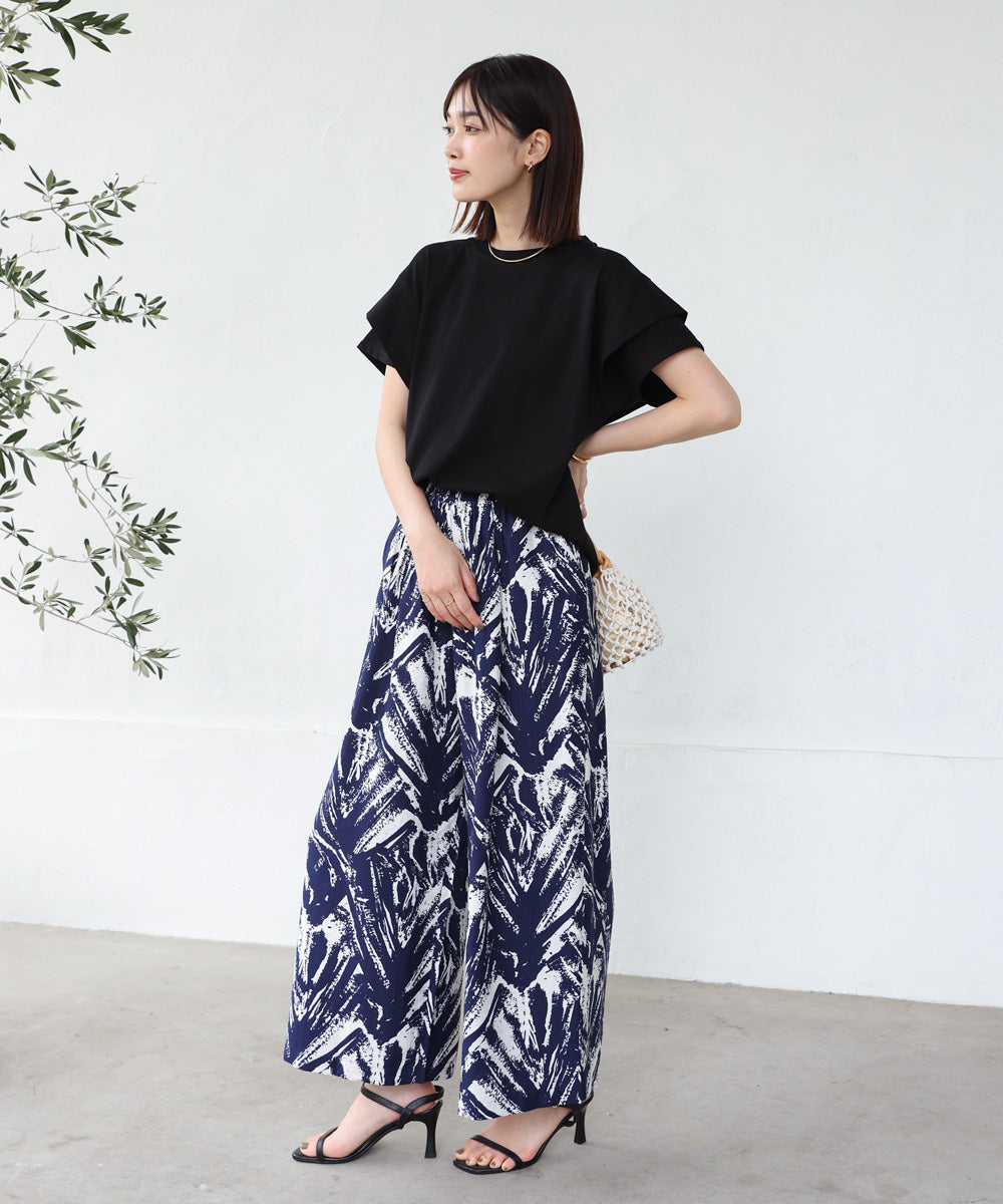 袖フリルプルオーバー