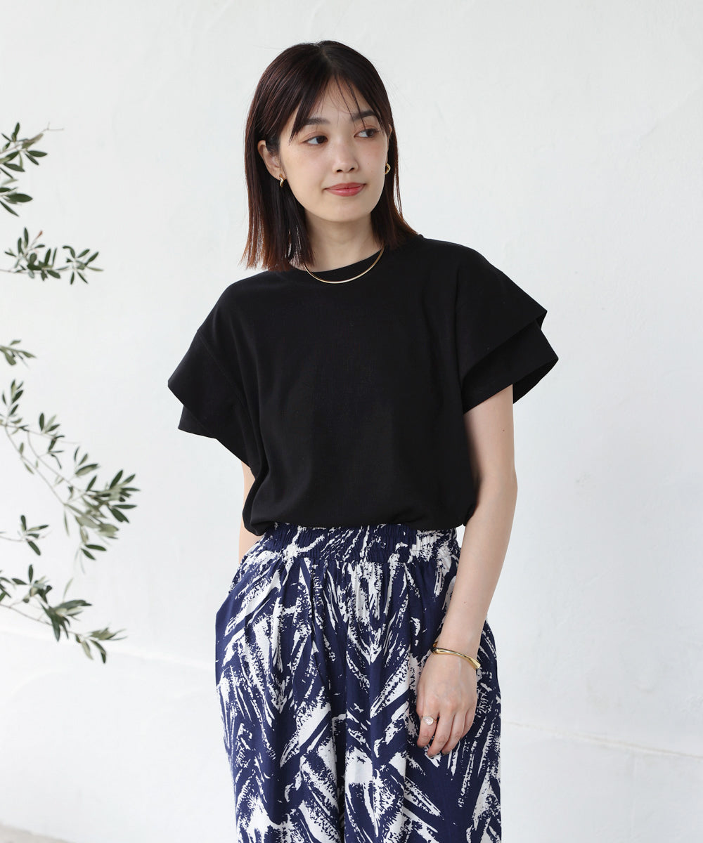 袖フリルプルオーバー