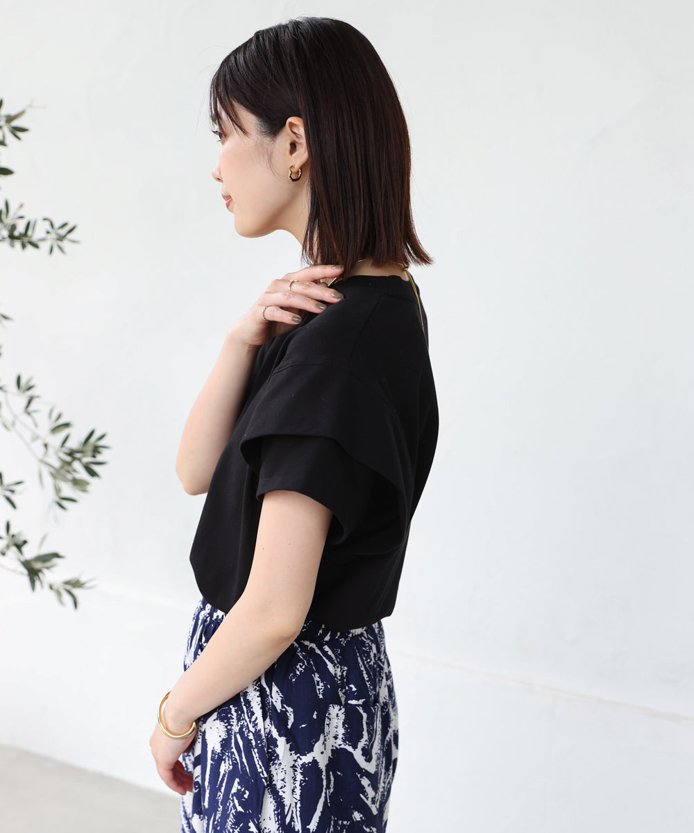 袖フリルプルオーバー