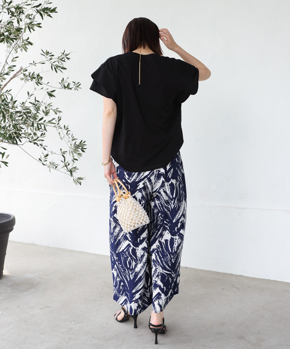 袖フリルプルオーバー