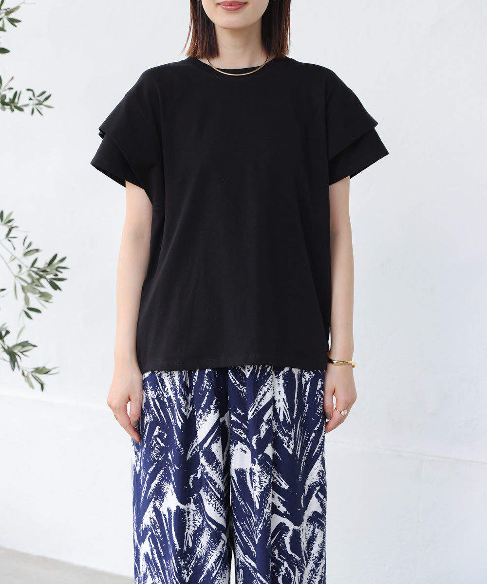 袖フリルプルオーバー