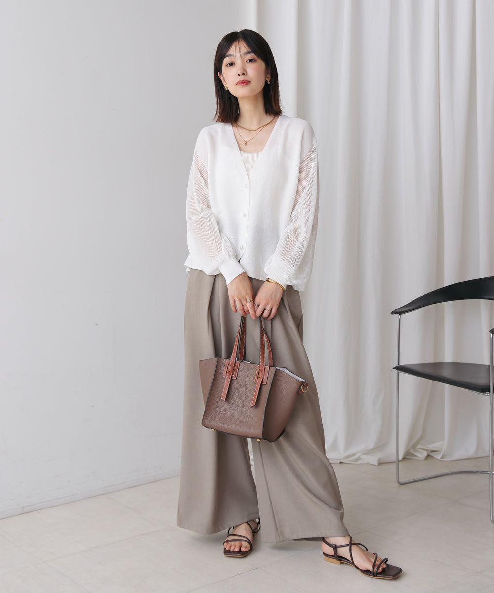 サマーニットパールカーデ